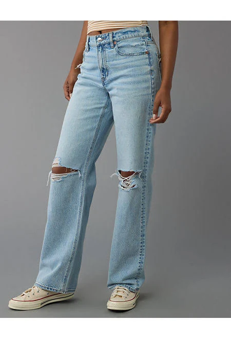 AE Strigid Ripped High-Waisted Stovepipe Jeans