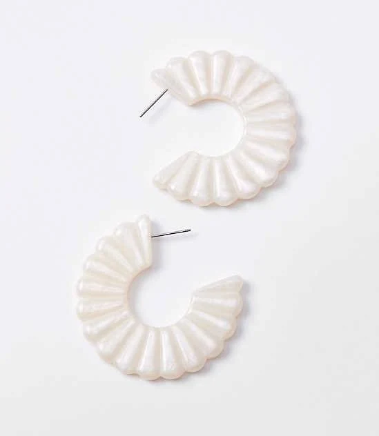 Loft Scalloped Resin Hoop Earrings
