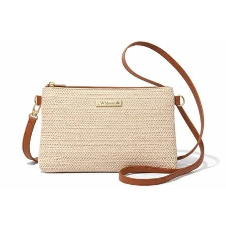 Women's Lightweight Woven Straw Crossbody Purse