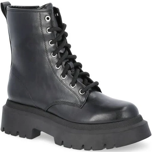 No Boundaries Women's Lug Sole Wide Combat Boots