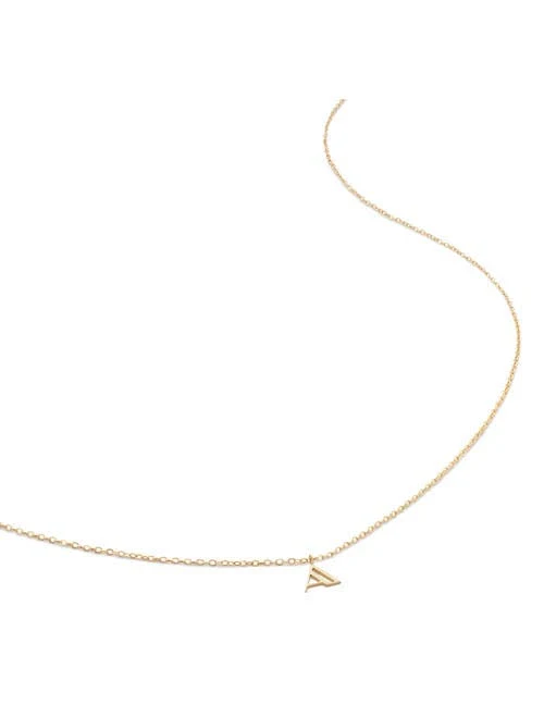 Monica Vinader 14ct Solid-Gold A-Initial Art-Deco Necklace
