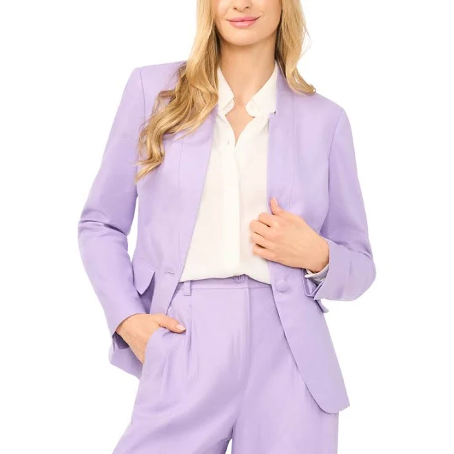 Halogen Women's Inverted Lapel Linen Blend Blazer