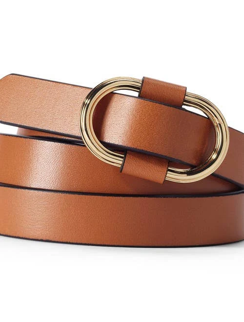 Lands' End Women's Adjustable Skinny Leather Belt