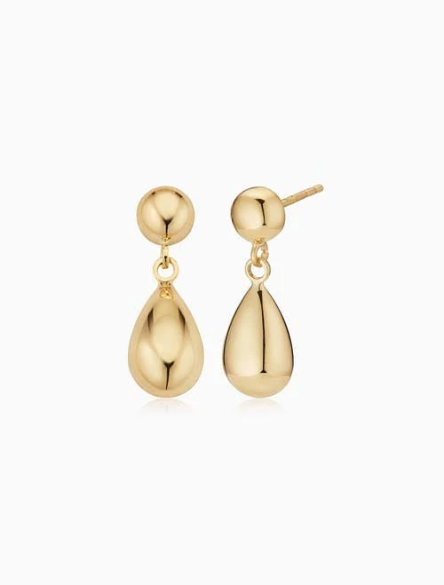 ORADINA 14K Gold Dripping Gold Drop Earrings