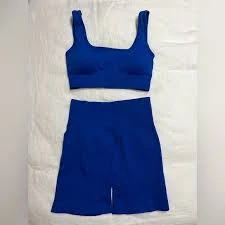 Cobalt blue workout set (sports bra and shorts)