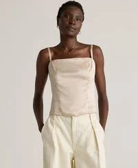 100% Washable Silk Square Neck Tank