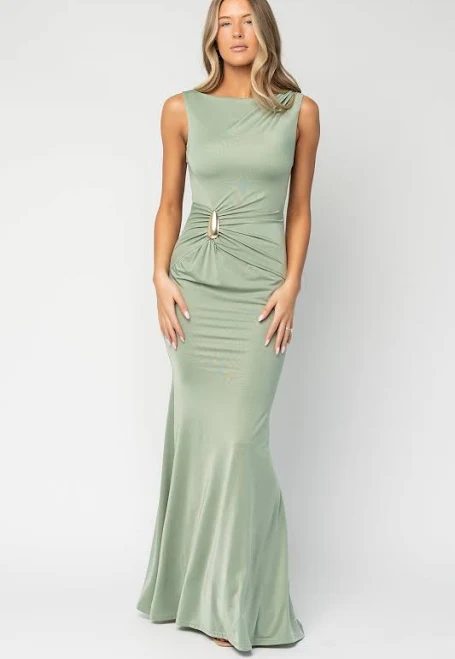 Baltic Born Womens Avalon Maxi Dress | Dusty Sage | Size: Large