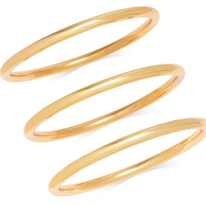 AQUA Thin Bangle Bracelets (Set of 3)