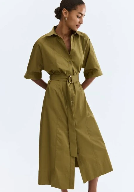 H&M Ladies Cotton Poplin Shirt Dress