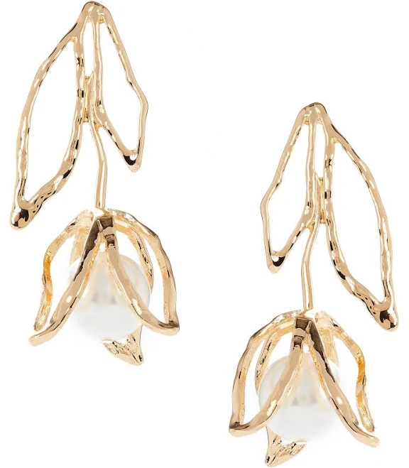 Gemma Layne Women's New Tulip Pearl Drop Earrings