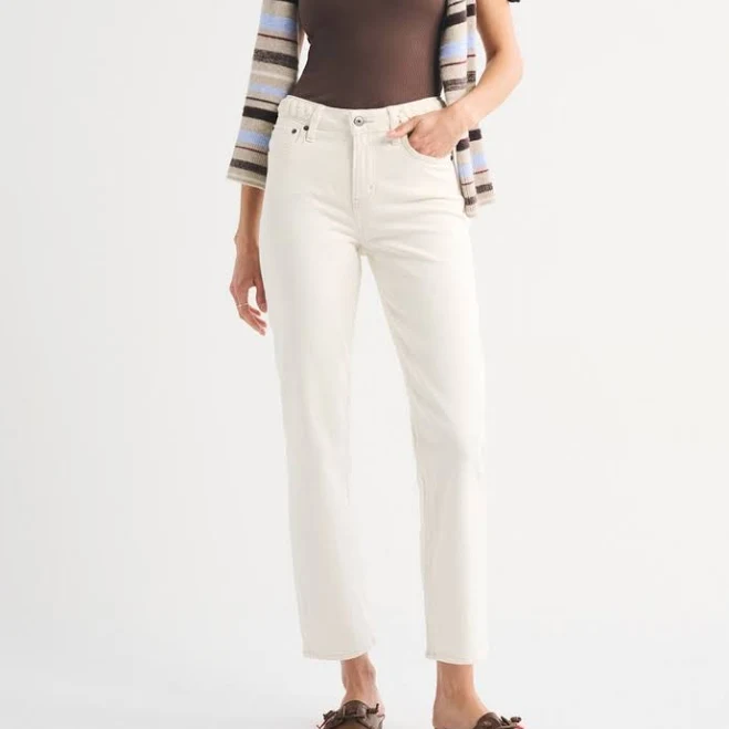 Abercrombie & Fitch Women's High Rise 90s Cropped Jean