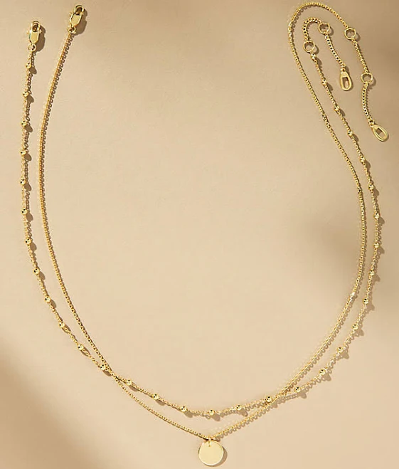 Ana Luisa Women's 14K Gold Plated Layered Coin Necklace Set