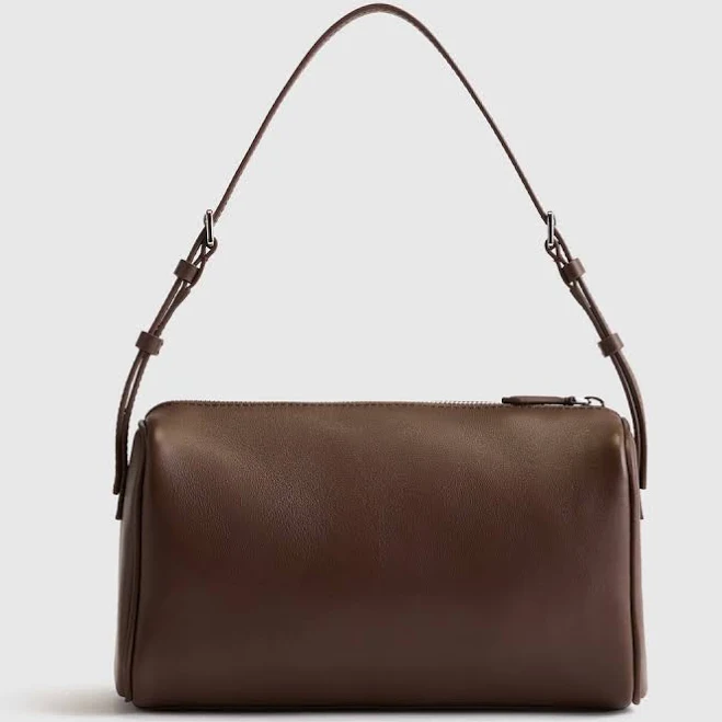 Quince Women's Italian Leather Mini Barrel Shoulder Bag