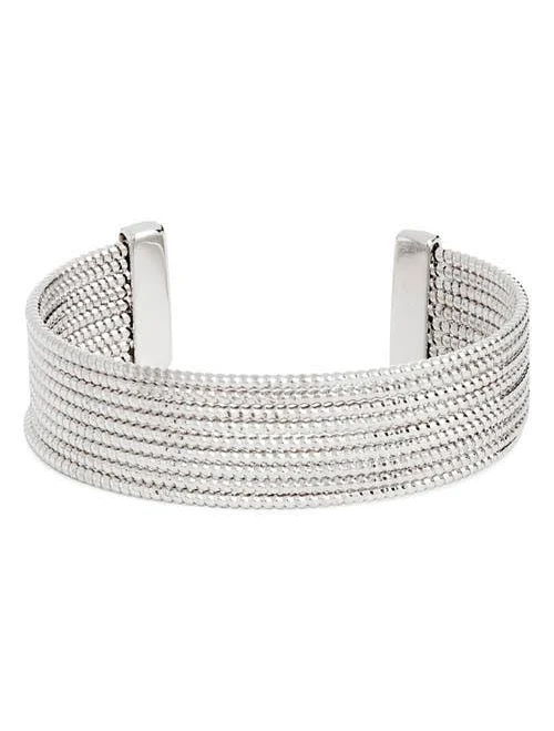 Nordstrom Silver Faceted Cuff Bracelet