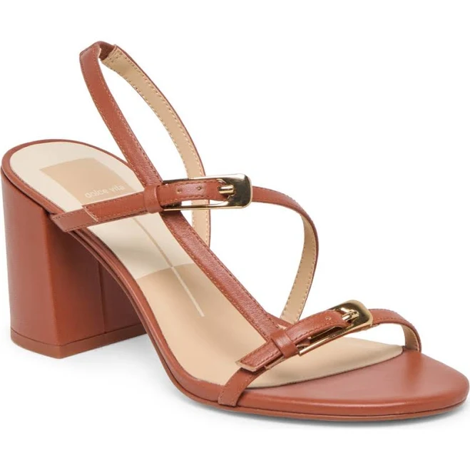 Dolce Vita Women's faye Strappy Buckle Block Heel Dress Sandals