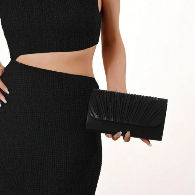 Patent Leather Evening Bag with Chain Strap