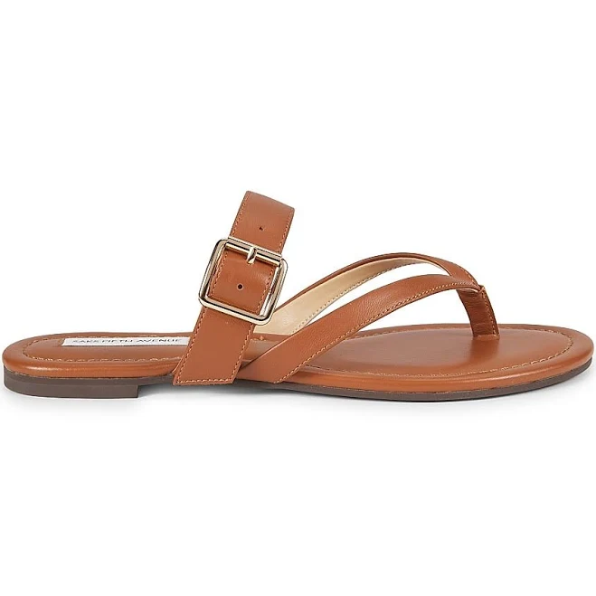 Saks Fifth Avenue Olivia Leather Flat Sandals