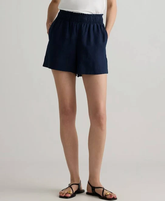 Quince Women's European Linen High Waisted Shorts