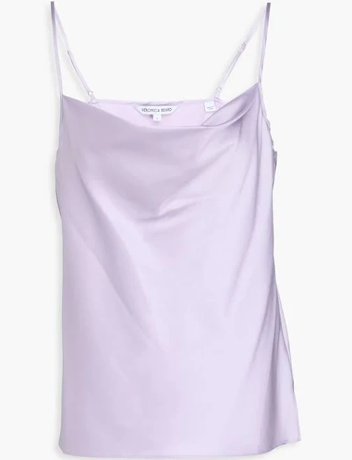 Veronica Beard Sola draped silk-blend satin camisole - Women - Lavender Tops - US 4