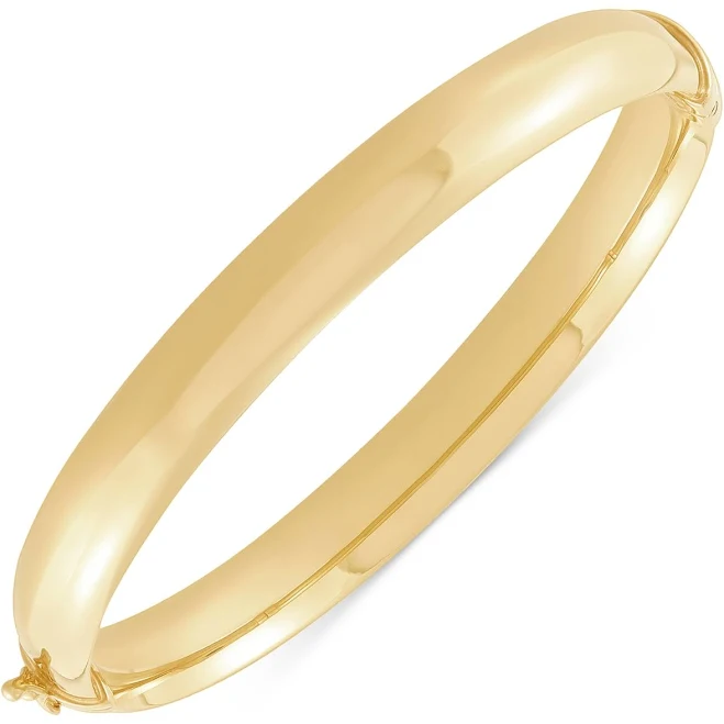 Macy's 18k Gold-Plated Sterling Silver Tube Hinge Bangle Bracelet