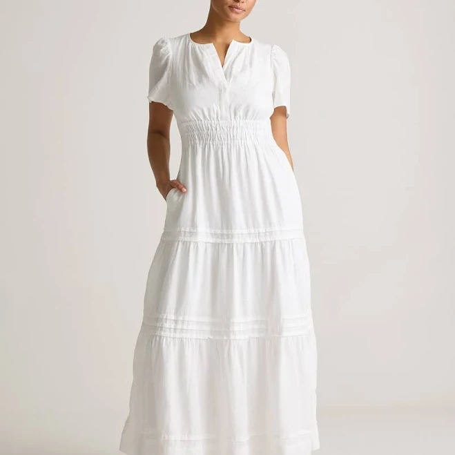 Quince Women's European Linen Tiered Maxi Dress