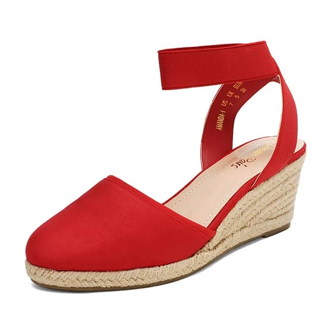 Dream Pairs Closed Toe Espadrille Wedge Sandals