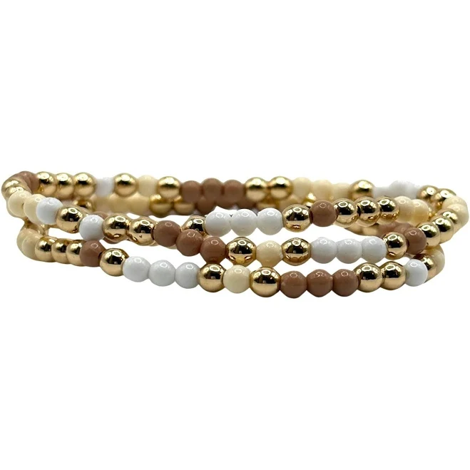 The Neutral Beaded Stack Bracelets Set of 3