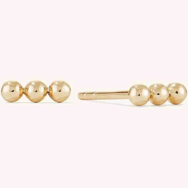 Mejuri 14K Yellow Gold Spheres Stud Earrings
