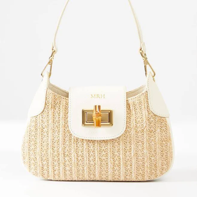Bamboo Raffia Shoulder Bag