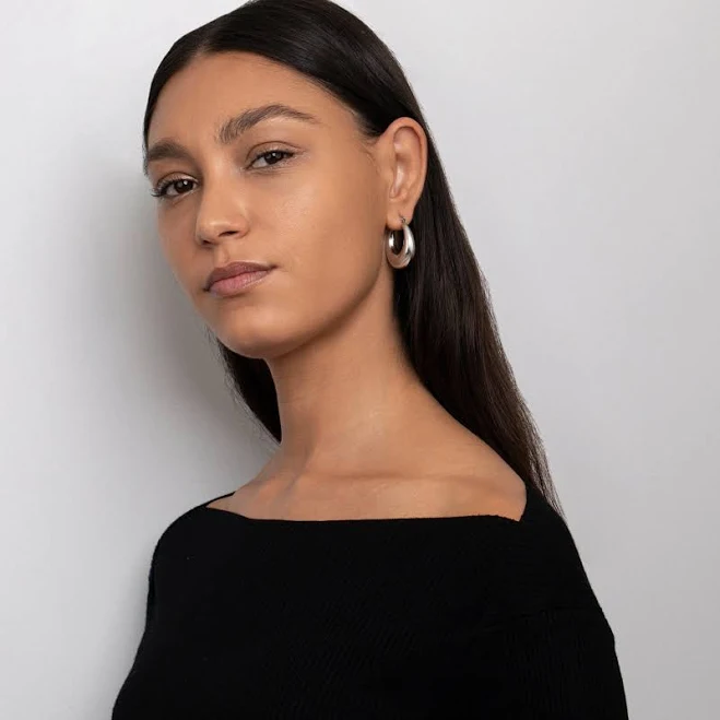 Chunky Silver Hoop Earrings