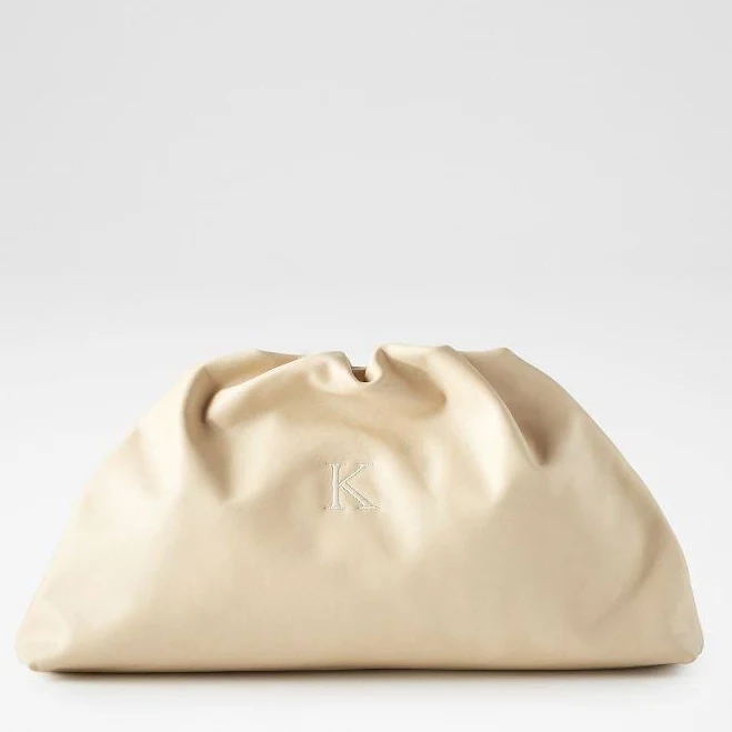 Amalia Ruched Leather Clutch