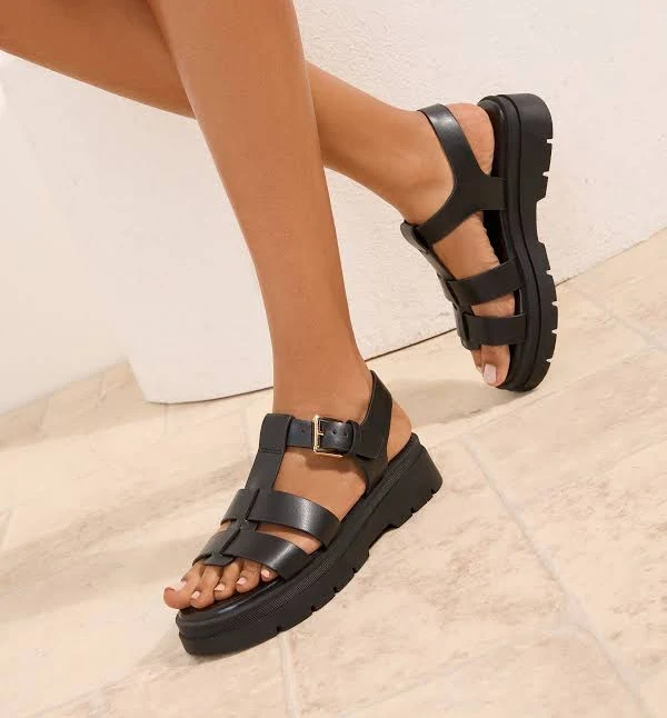 Friends Like These Faux Leather Chunky Fisherman Sandals