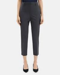 Theory Women's Treeca 2 Slim Cropped Wool-Blend Pants