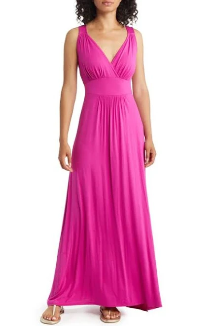 Loveappella Women's Empire Waist Sleeveless Maxi Dress