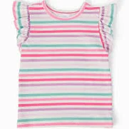 Pastel Stripes Short Sleeve Tee - PASTEL STRIPE / 7/8