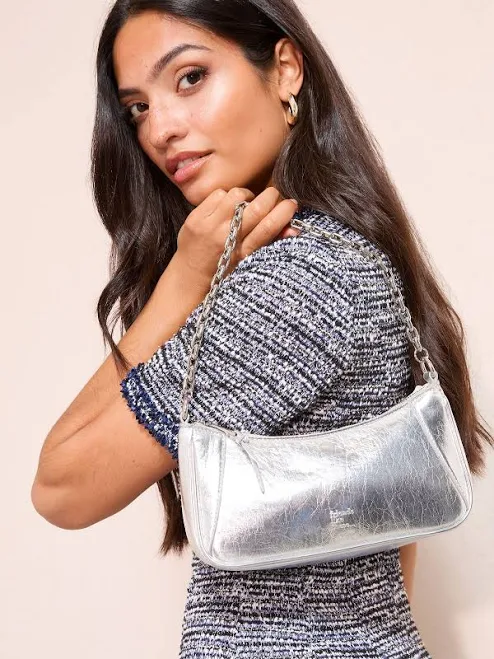 Friends Like These Silver Chain Shoulder Bag