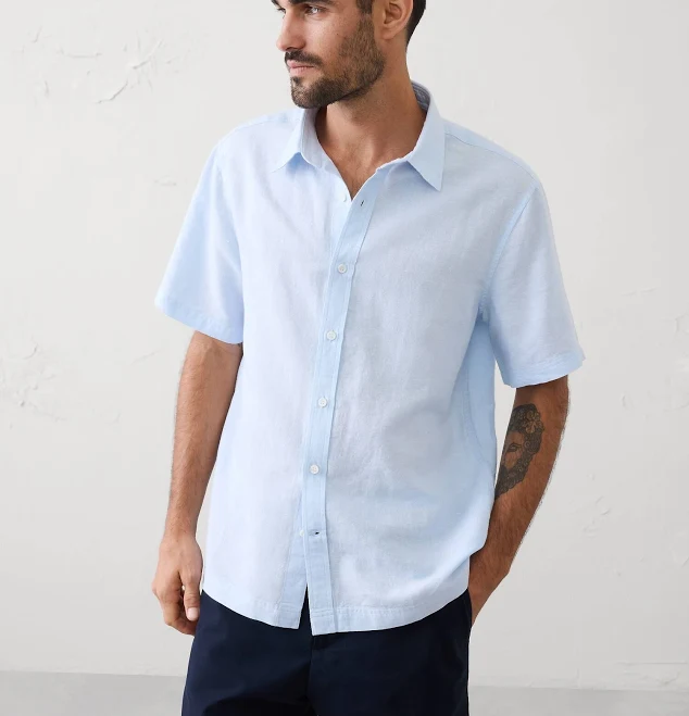 Men's Standard-Fit Linen-Blend Shirt