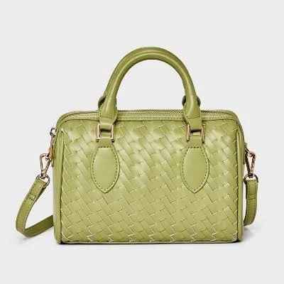 A New Day Woven Mini Bowler Crossbody Bag