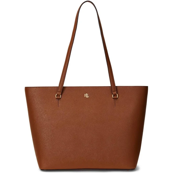 Lauren Ralph Lauren Crosshatch Leather Medium Karly Tote