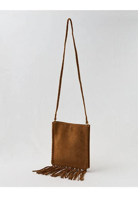 Aerie Suede Fringe Crossbody Bag