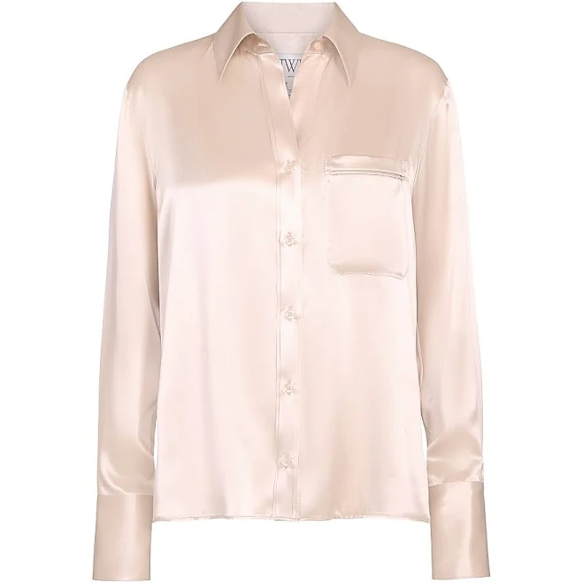 Women's TWP Joey Silk Button-Front Shirt