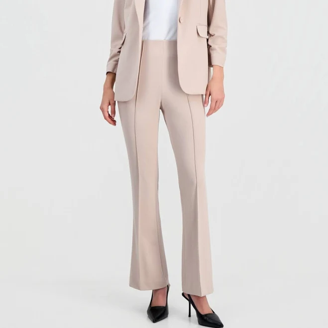 Bar III Women's High-Rise Flared-Leg Crepe Pants