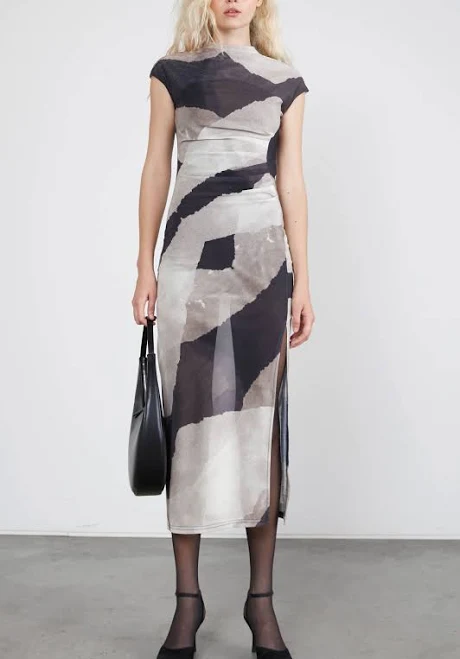 Oak + Fort Abstract Print Maxi Dress