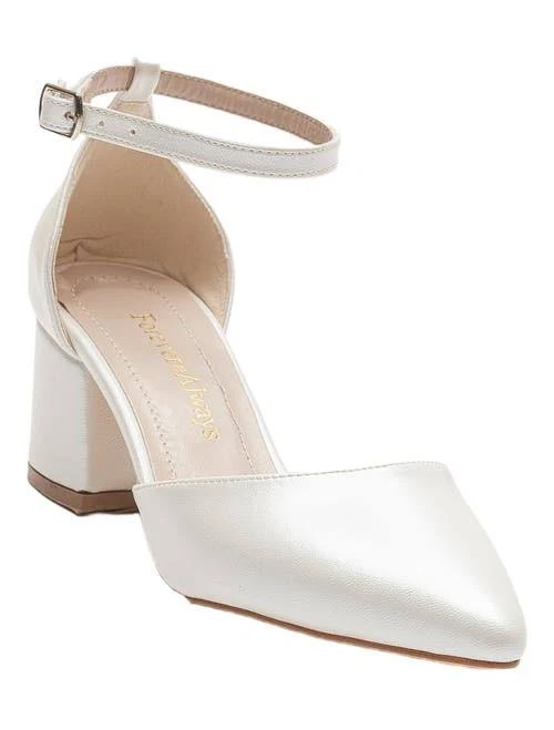 Forever & Always Shoes Marcelle Low Block Heel Pumps