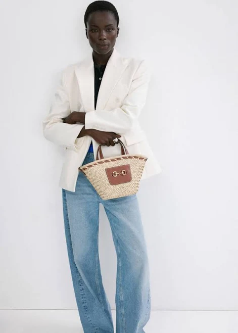 MANGO Natural Fiber Basket Leather