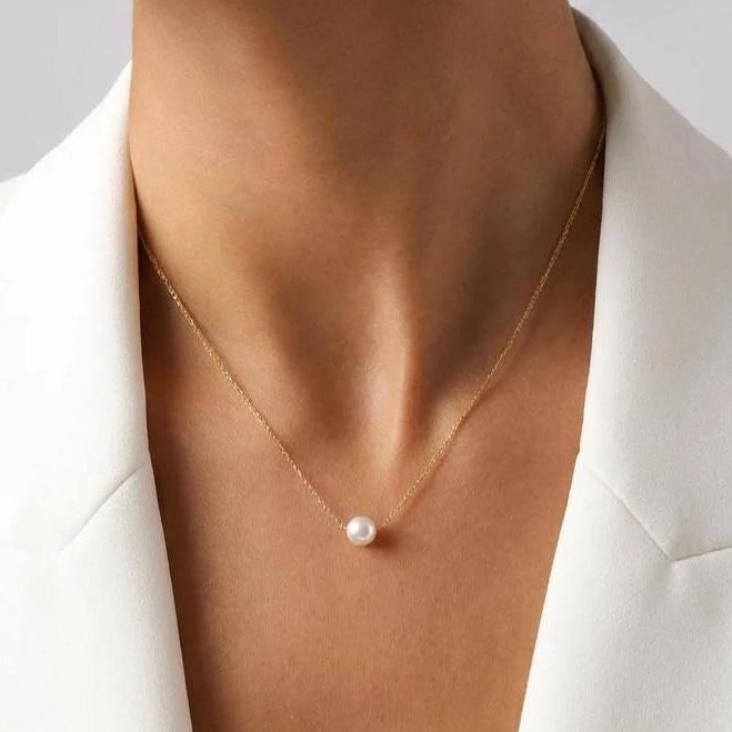 14K Gold Pearl Pendant Necklace