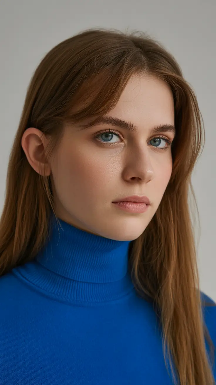 summer haircuts for girls 2026 Sleek Straight Layers with Subtle Curtain Fringe