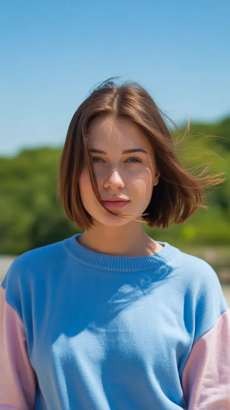 summer haircuts for girls 2026 Minimalist Straight Bob with Natural Movement