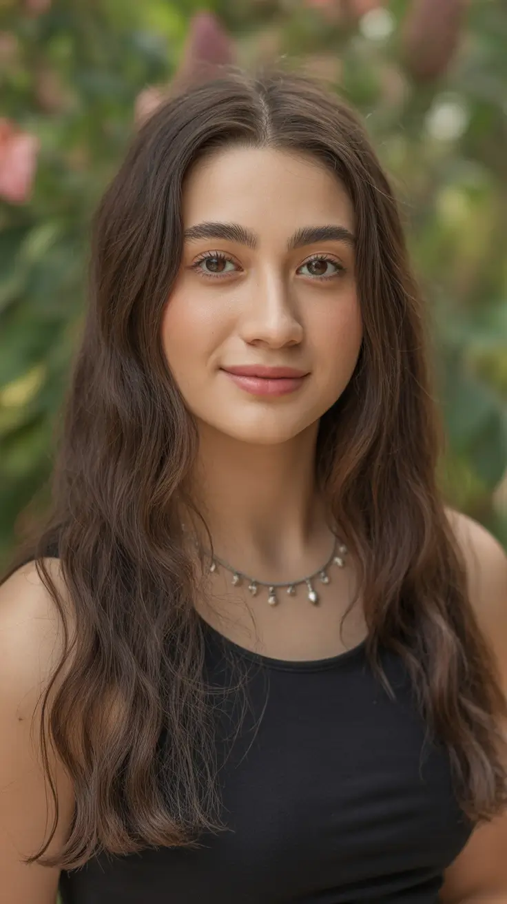 summer haircuts for girls 2026 Center-Parted Glossy Length with Minimal Layers