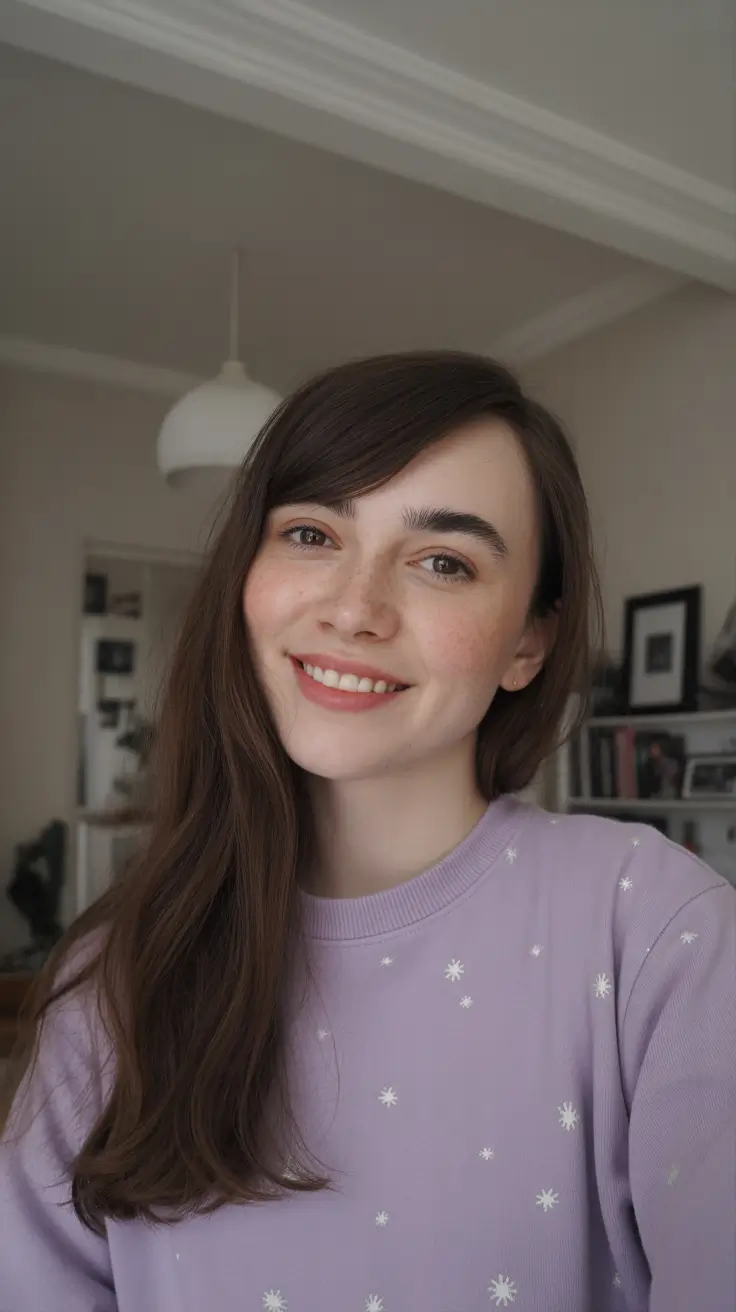 summer haircuts for girls 2026 Soft Side Bangs with Natural Length